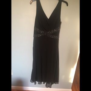 Black chiffon dress with sequins design